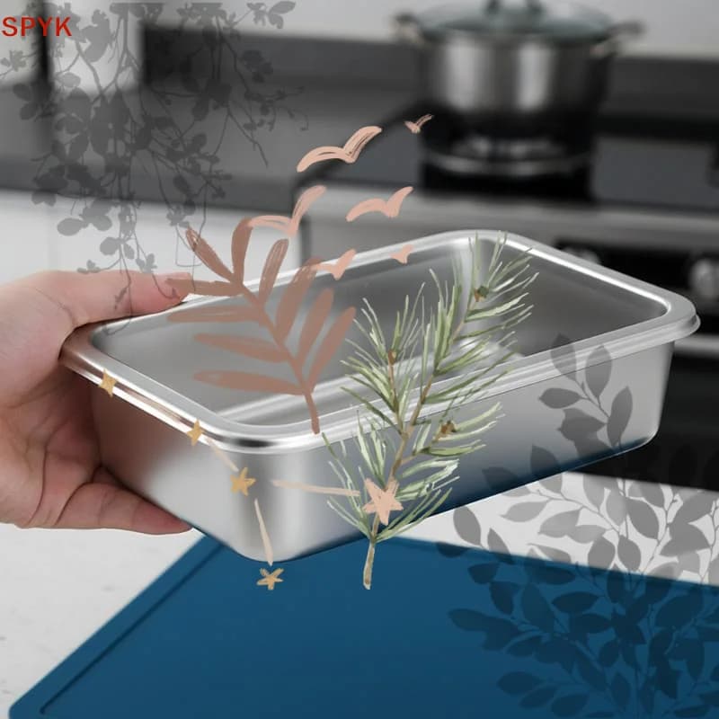 Stainless Steel Food Storage Containers With Airtight Lids: Heat Resistant Kitchen Meal Prep Preservation