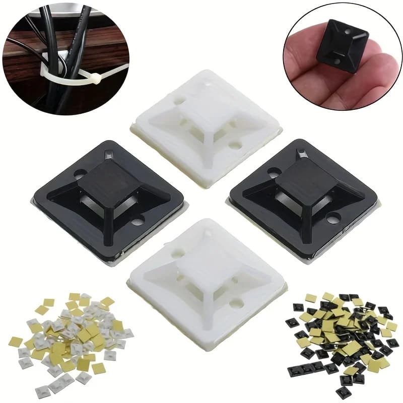 Wall bracket for base clamps for mounting on cable with 20*20 mm self-adhesive clamp