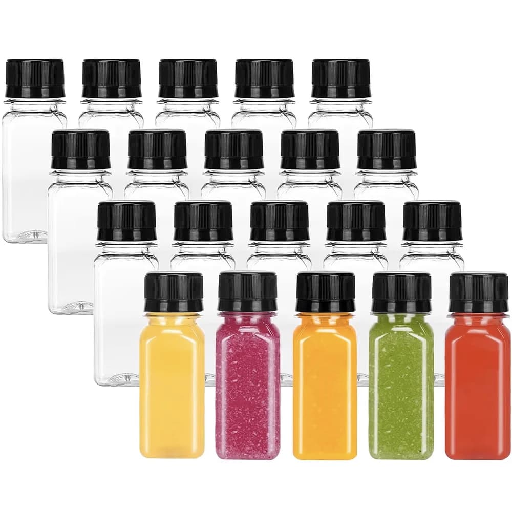 2oz Shot Bottles with Caps,Empty Juice Bottles for Juicing,Reusable Juice Containers for Milk Ginger Shots Drinking Beverages