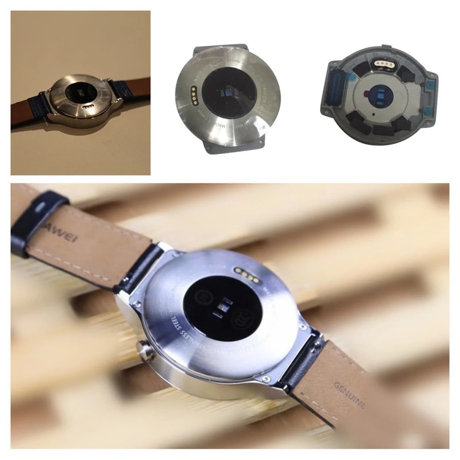 Parti originali del guscio dell'alloggiamento della copertura della cassa posteriore in metallo in acciaio argentato per la sostituzione degli accessori dell'orologio Smartwatch Huawei
