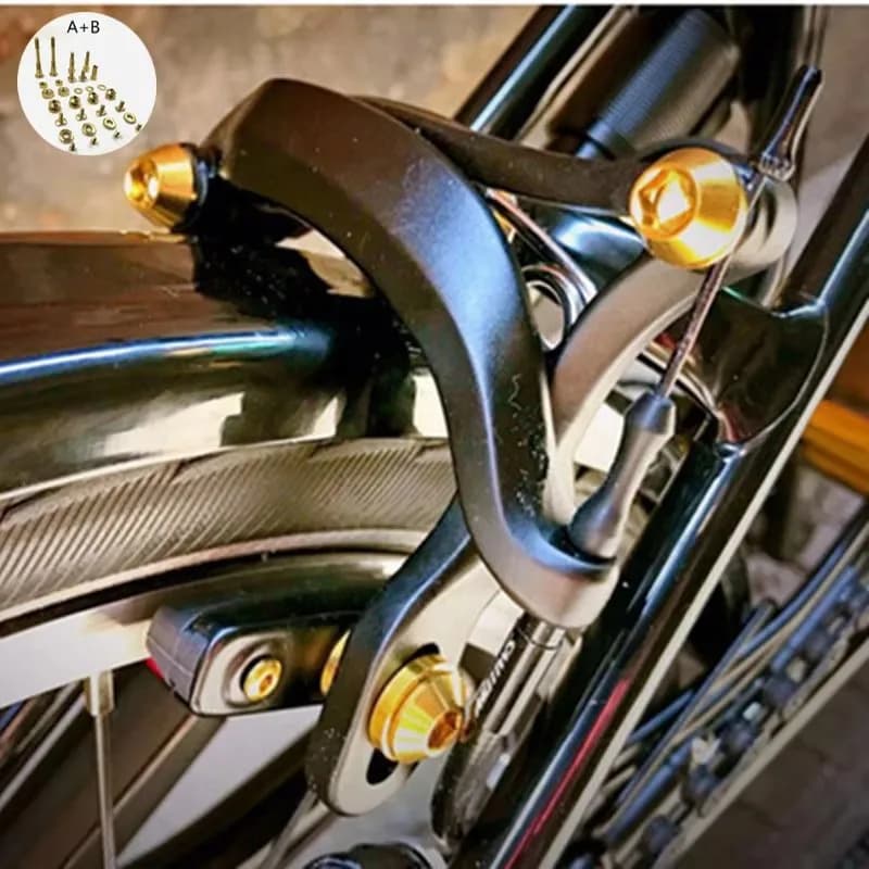 Viti per pinza freno bici pieghevole a 3 colori in lega di titanio per bici Brompton versione 18-19 viti in titanio ultraleggere