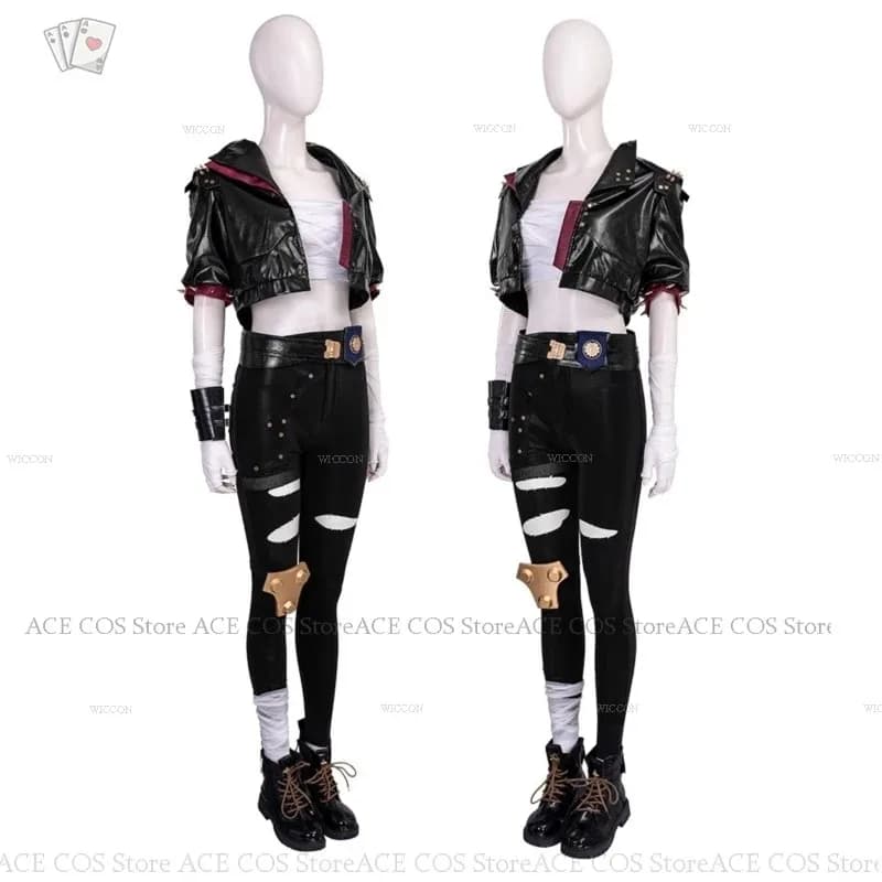 Arcane S2 Vi Violet Costume Wig Anime Tv Lol Cosplay Game RolePlay Outfit Halloween Party Comic-con Coat Pants Suits;2'd,5.h;