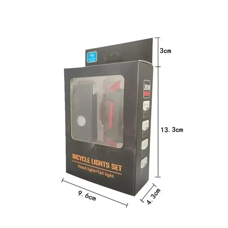 Popu per set di lampade da ciclismo per esterni anteriori posteriori Parti per mountain bike da strada Luce per bicicletta ricaricabile tramite USB Avvertimento di sicurezza per ciclismo a LED