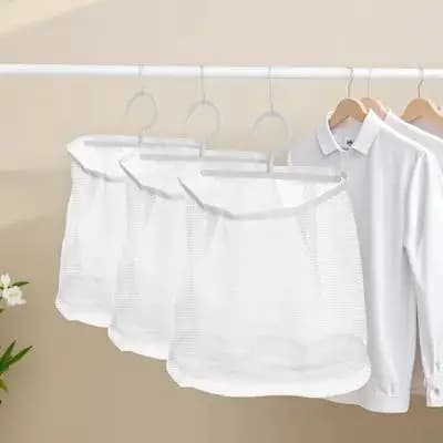 3Pcs Mesh Organizer Hanging Storage Bags Multi-Functional Kitchen Bathroom Laundry Clothespin Pouch Mesh Storage Pouch