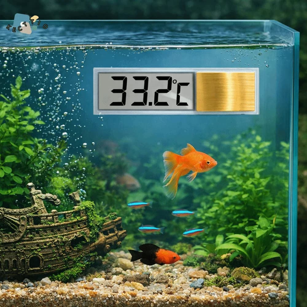Termometro Digitale 3D per Acquario, Impermeabile, Display Elettronico, Termometro per Vasca dei Pesci con Schermo LCD