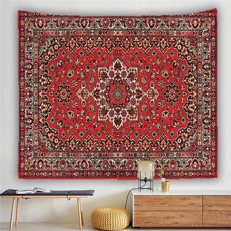 Persian fortress to hang on the wall, covered by beach, psychedelic mattress, yoga mat bohémien, mandala tape
