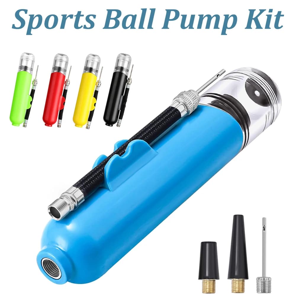 Pump kit for sports balloons with portable air pump for football, basketball, volleyball, balloons, bike, hand pump for inflatables