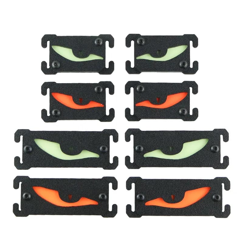 Fibbie per strisce luminose che si illuminano al buio Zaino da esterno in plastica Molle Gilet tattico Decorazione fai da te Devil Eye 1 paio