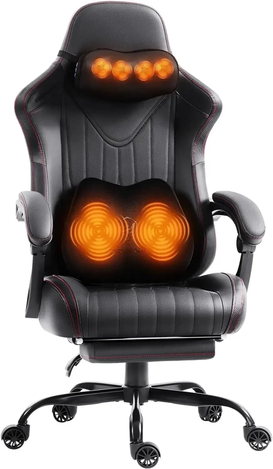 Sedia da Gaming con Massaggio Shiatsu per Collo e Supporto Lombare, Reclinabile, Regolabile in Altezza, Ergonomica per Casa e Ufficio