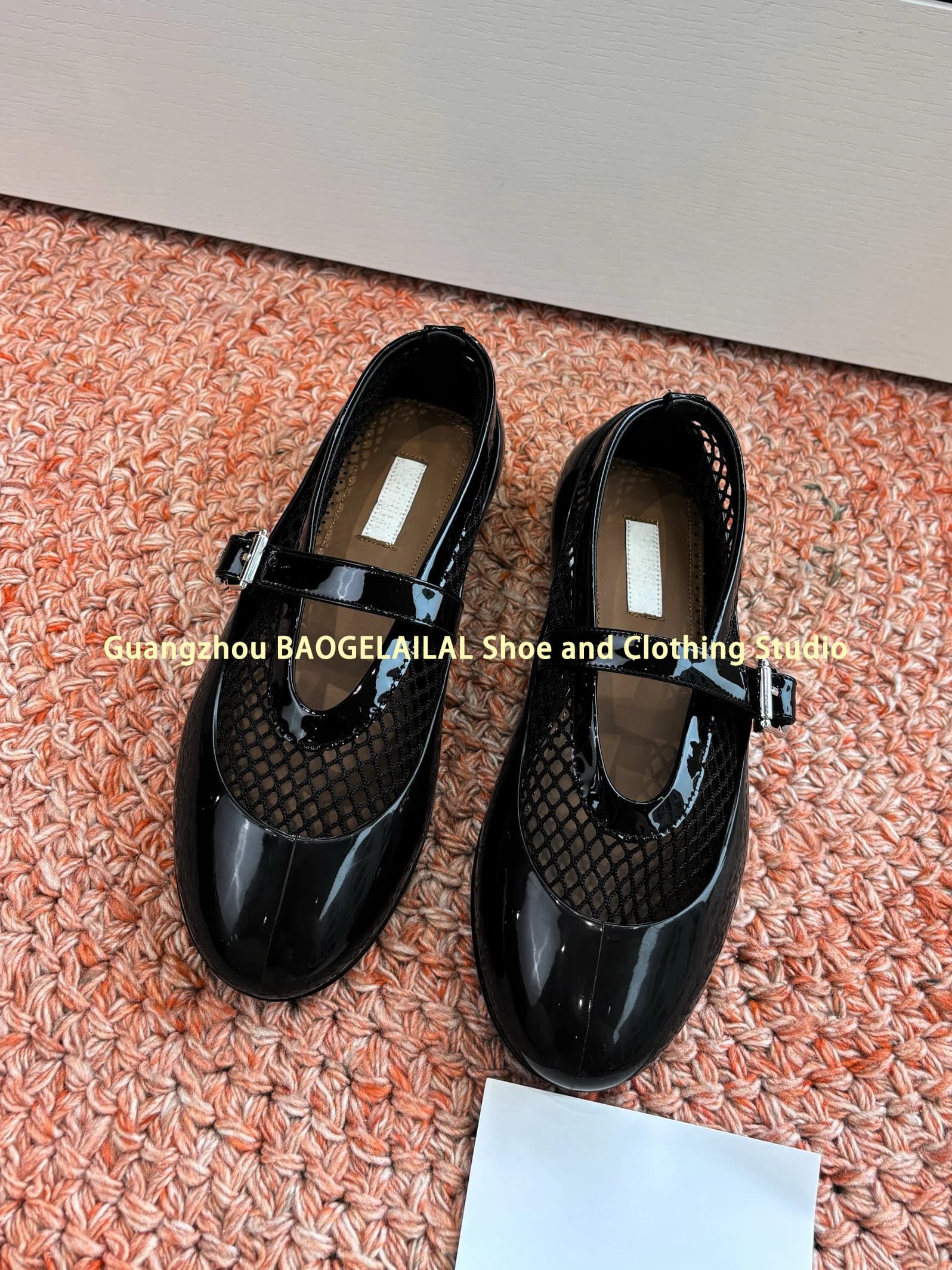 Scarpe da balletto estive 2026 con punta tonda e copertura in gomma impermeabile, scarpe singole da donna Mary Jane con fondo piatto e rete traspirante