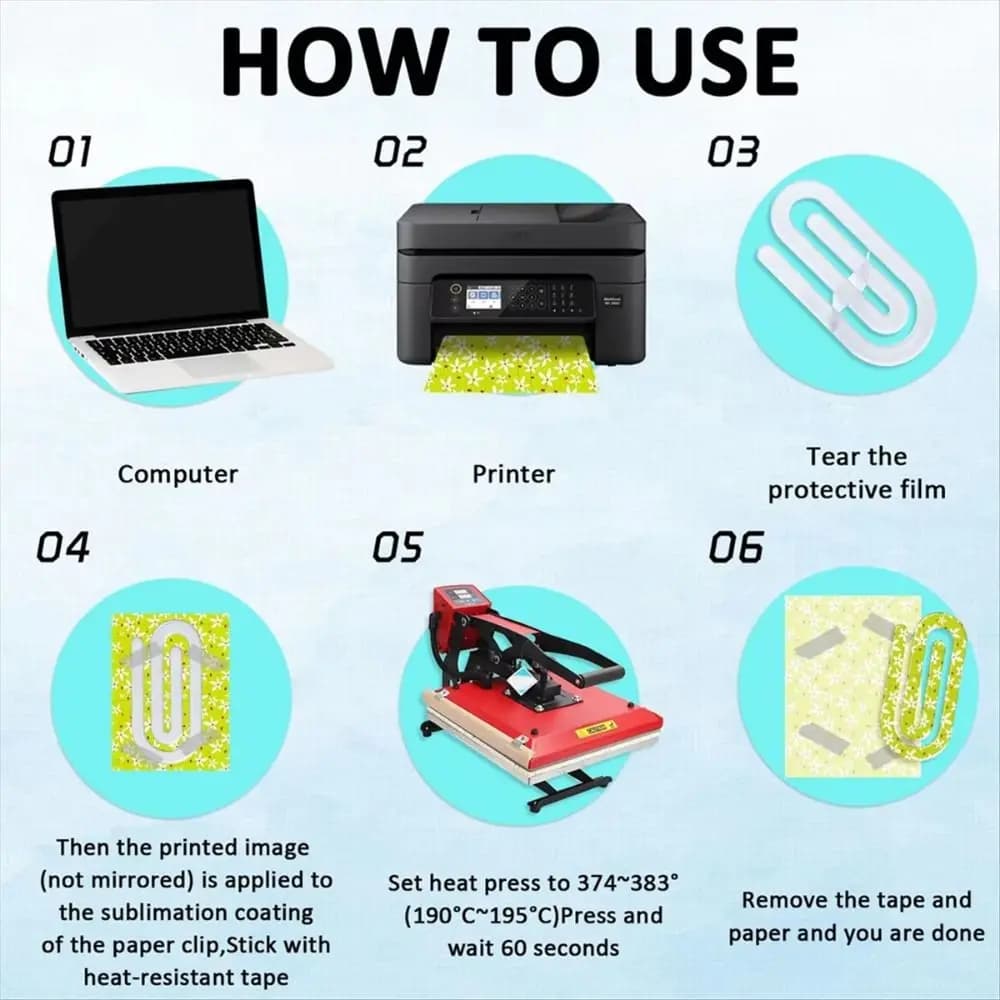 10Pcs Acrylic DIY Bookmarks Transparent Sublimation Blanks Acrylic Paper Clips Clear Ornaments Unfinished Bookmarkers