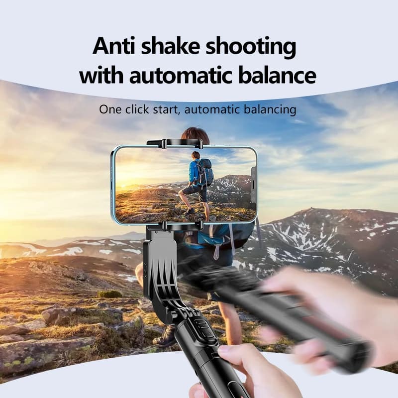 FANGTUOSI Stabilizzatore Gimbal per Telefono Cellulare, Gimbal da Tavolo con Rotazione Automatica a 360° e Luce di Riempimento con Telecomando per iPhone e Android