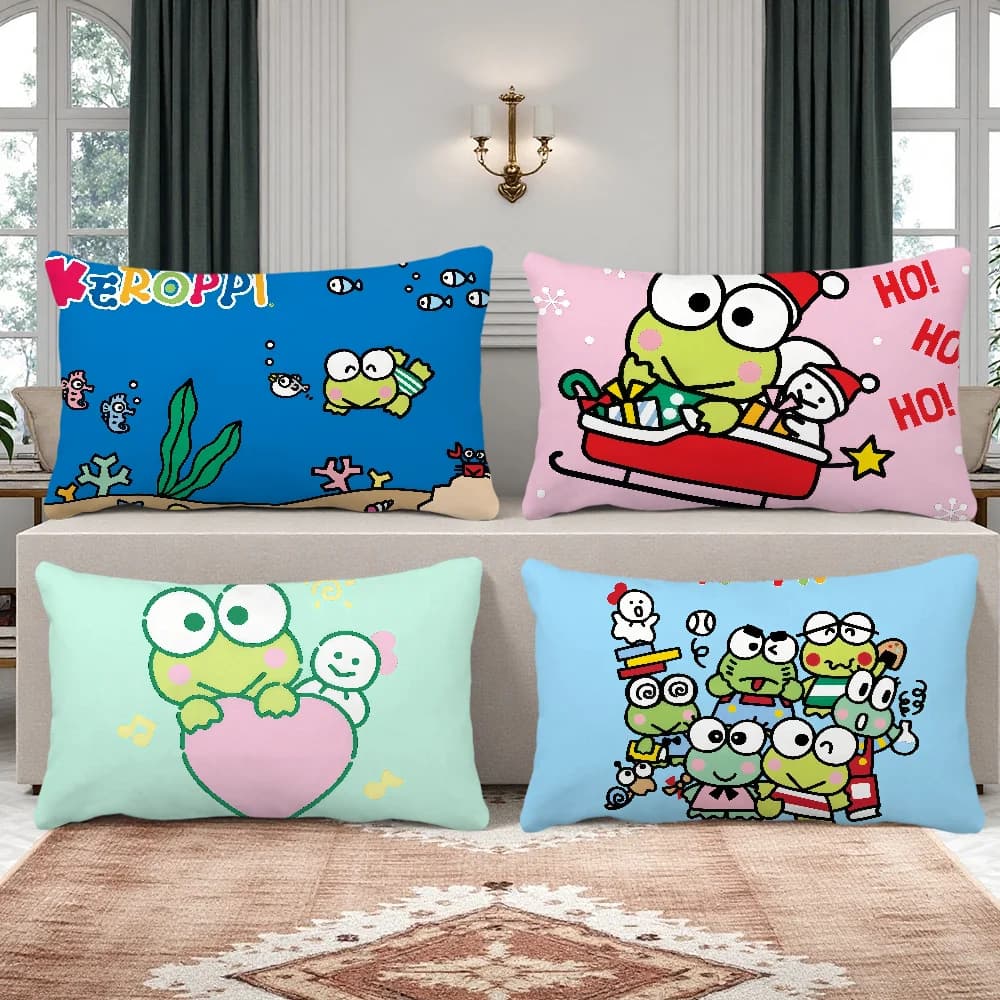 pillow SRO lining Rectangle kawaii cartoon art pillow federa house sofa k-keroppi living room green Room Cafeteria rana Federa