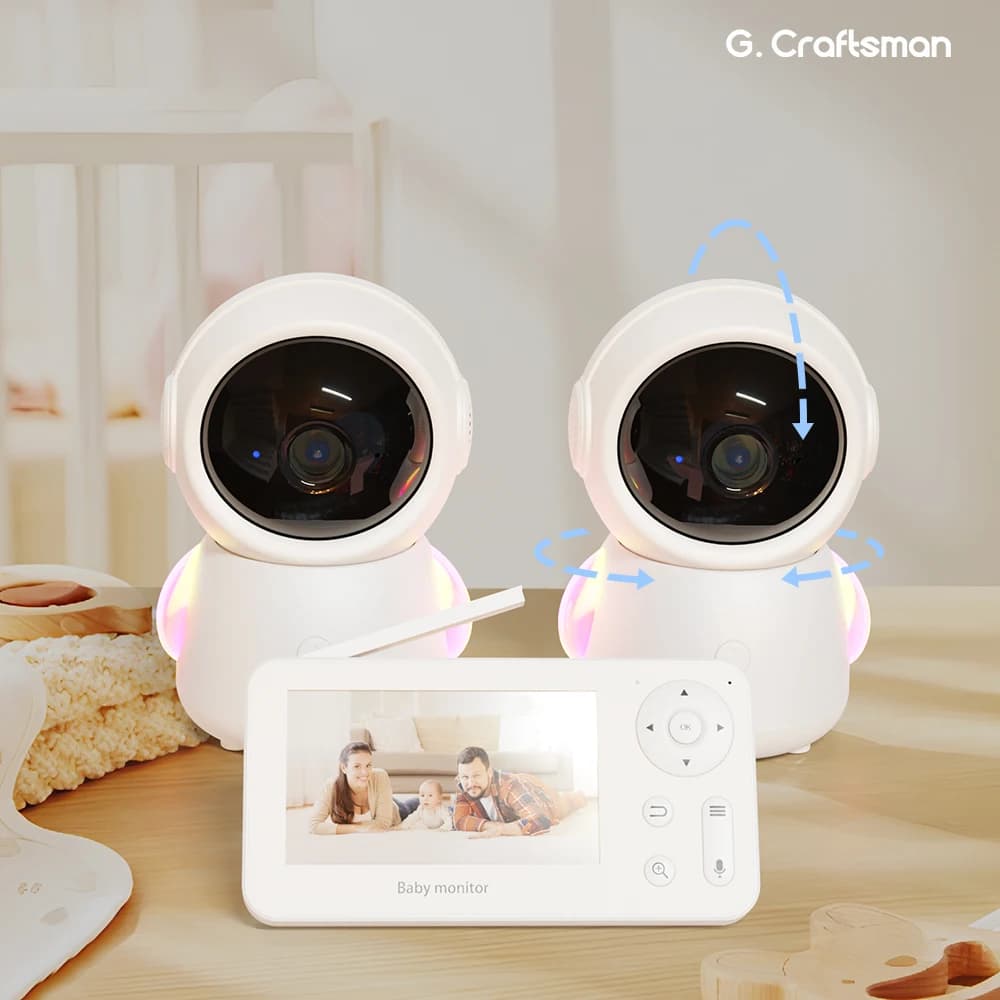 USA ​ ​ G.Craftsman Y3 Baby Monitor WiFi 4.3" | Schermo Diviso Audio Video | Allarme di Temperatura e Suono | Comunicazione Bidirezionale | Visione Notturna