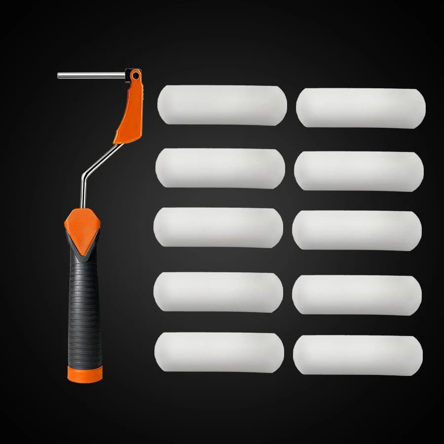 4" high density mini roller set with disassembly to a key, easy to disassemble without dirty hands.
