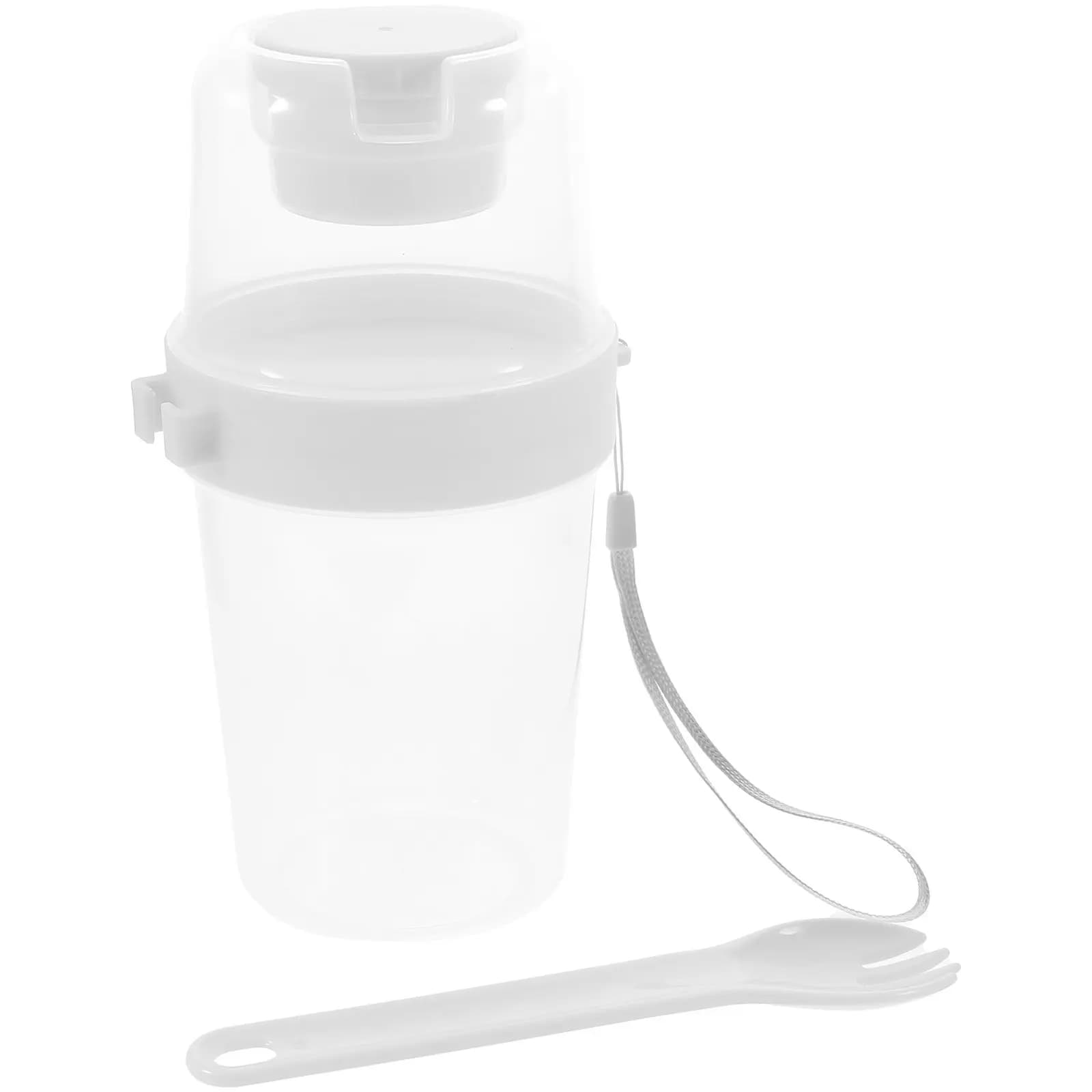 Set di Contenitori Ermetici per Insalata con Cucchiaio, Contenitore per Overnight Oats, Barattolo Portatile per Alimenti, Ideale per Preparazione Pasti e Colazione