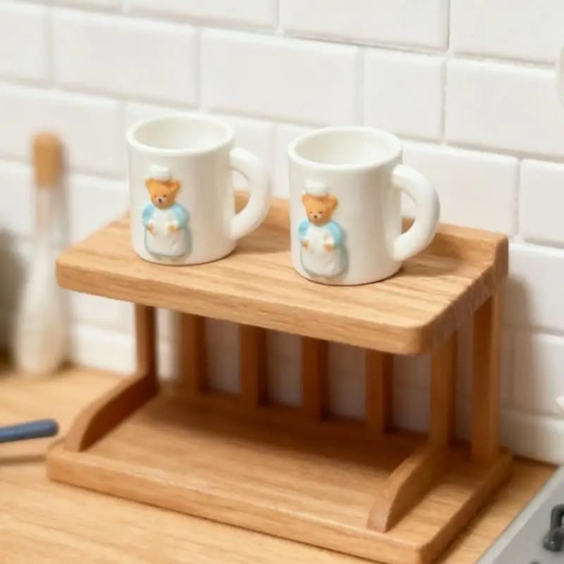2 pezzi in miniatura casa delle bambole orso tazza tazze d'acqua modello casa delle bambole decorazione scena casa delle bambole accessori casa giochi di imitazione giocattoli
