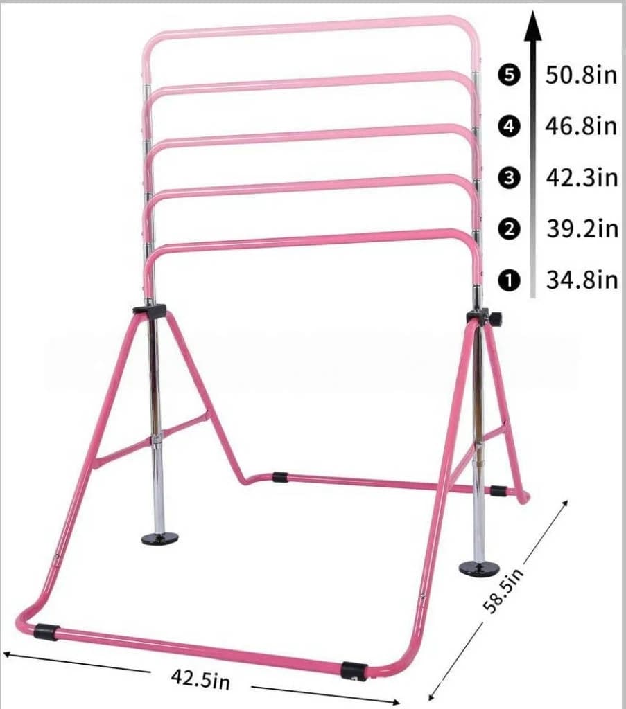 Children's Ginnica Equipment, Height Adjustable Traction Bar, Folding Bar for Home Gymnastics