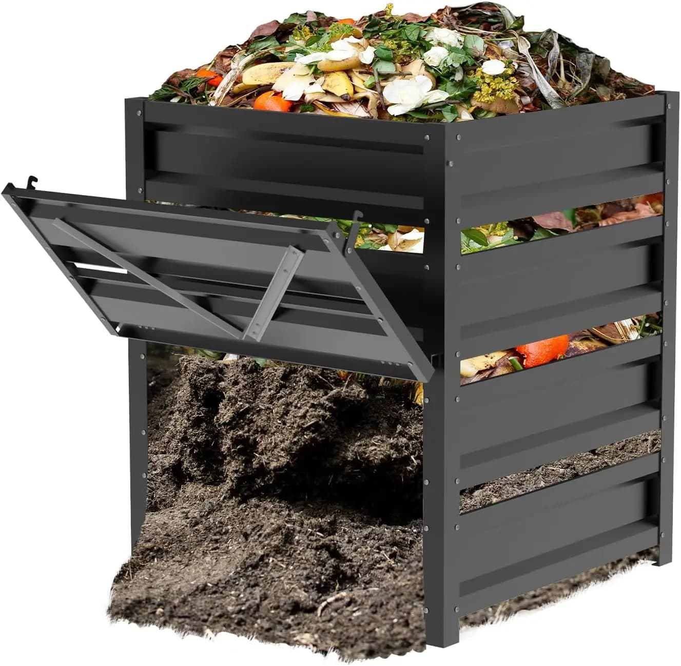 170 Gallon Outdoor Compost Bin, Metal Mesh Composter with Rust‑Proof Coating for Backyard Garden Yard Waste Composting