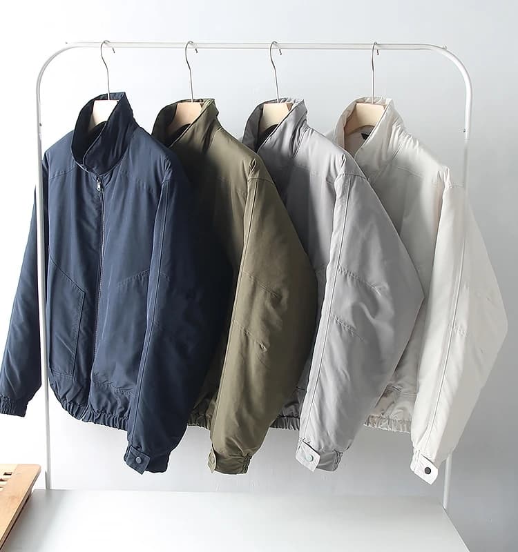 Tech Fabric Cotton Jacket Men's Fashion Casual Windproof Warm Stand Collar Coat Autumn Winter Youth Popular Short Standard Fit