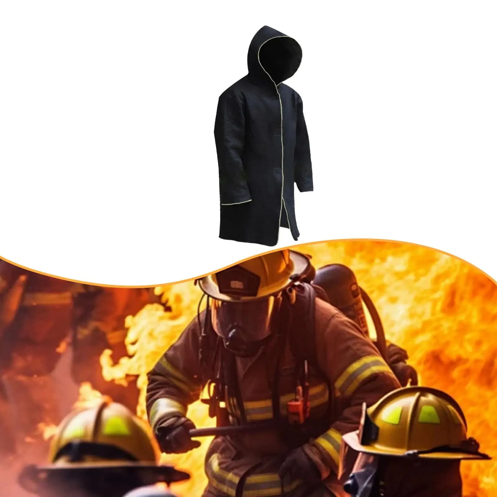 Tuta Ignifuga Multiuso con Striscia Riflettente, Coperta Antincendio Resistente al Calore Portatile per Saldatura, Casa e Appartamenti
