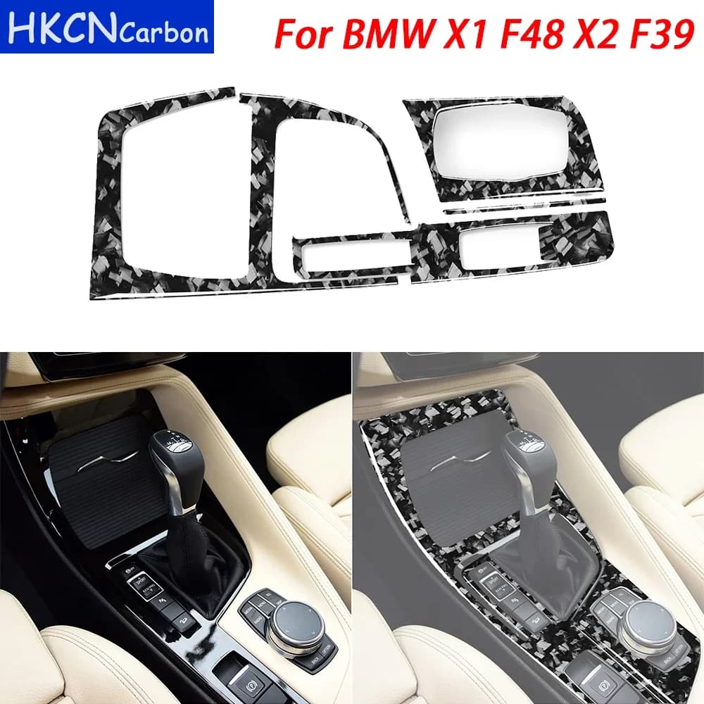 Per BMW X1 F48 2016-2021 X2 F39 2018-2021 Set di Accessori in Fibra di Carbonio Forgiata, Pannello Cambio, Copertura Decorativa, Adesivo per Interni Auto
