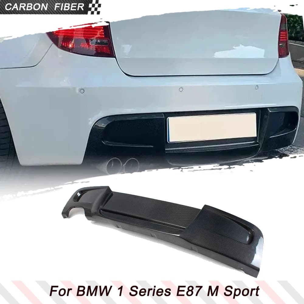 Carbon Fiber Car Rear Bumper Diffuser Lip Guard Spoiler for BMW 1 Series E87 M Sport Bumper 2007-2011 FRP Rear Racing Body Kits