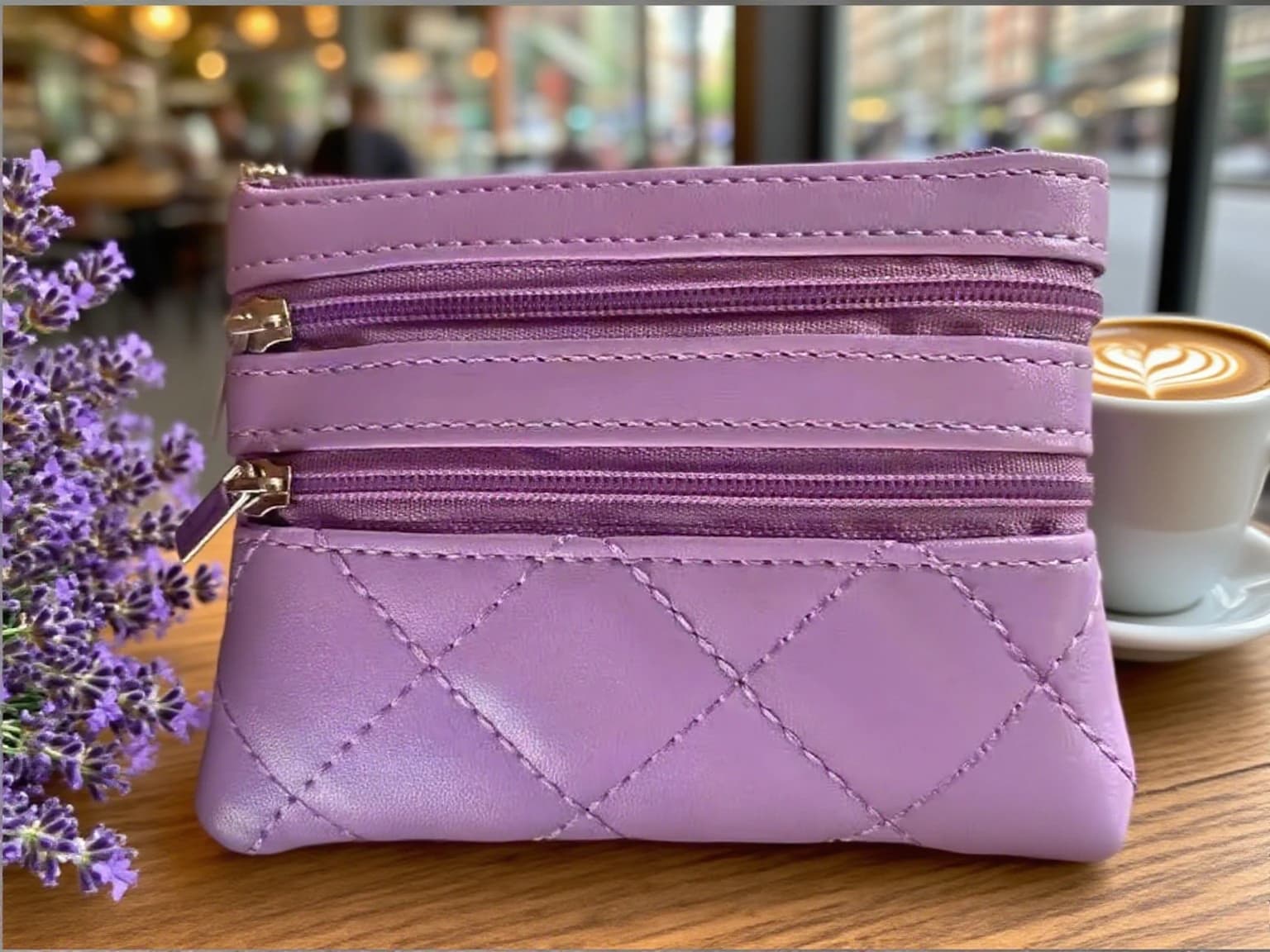 Mini portafoglio alla moda per donna - Porta carte sottile con cerniera e portamonete Portachiavi Piccola custodia per organizer da viaggio con blocco RFID