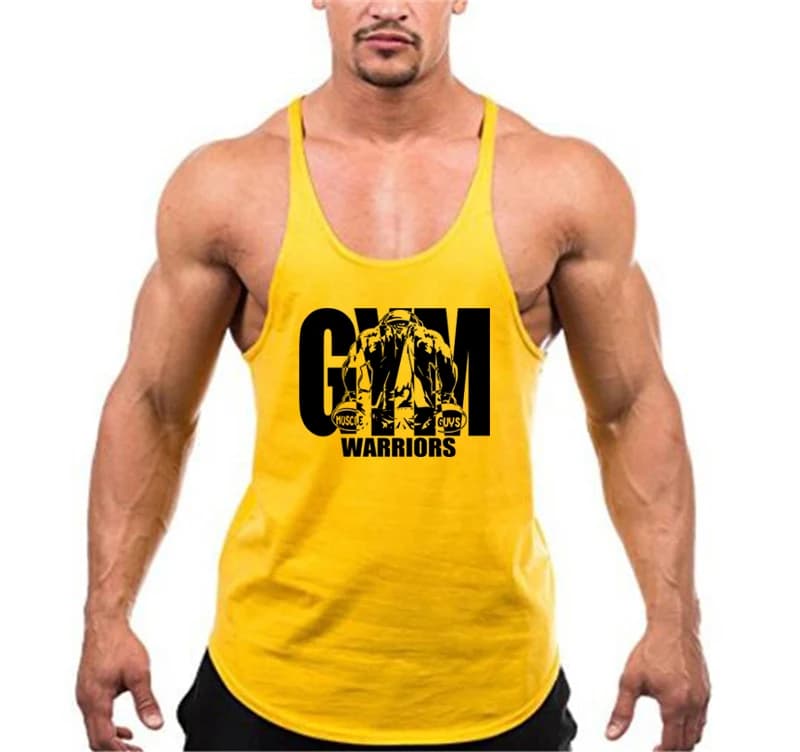 Canotte da Uomo per Fitness e Bodybuilding, Abbigliamento Sportivo di Marca, in Cotone Traspirante, Canotte da Allenamento Muscolare Estive Senza Maniche con Schiena a Y