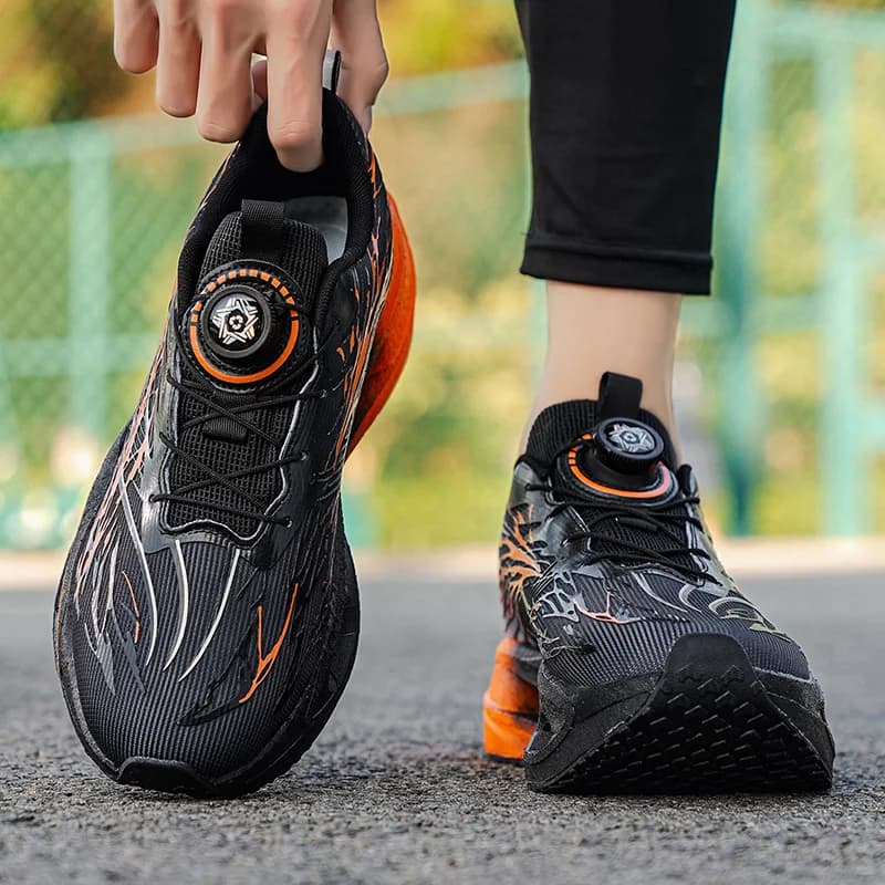 Scarpe da Corsa con Piastra in Carbonio Edizione Estiva con Bottone Girevole, Sportive per Studenti, in Mesh Singolo, Leggere e Traspiranti