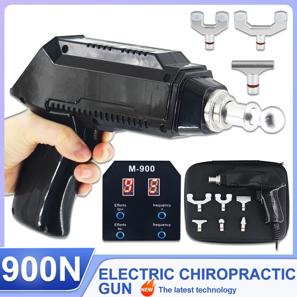 Electric Gun for Correction 900N, Adjustable Tool for Spinal Impulses, Cervical Massage, Tools for Chiropractics