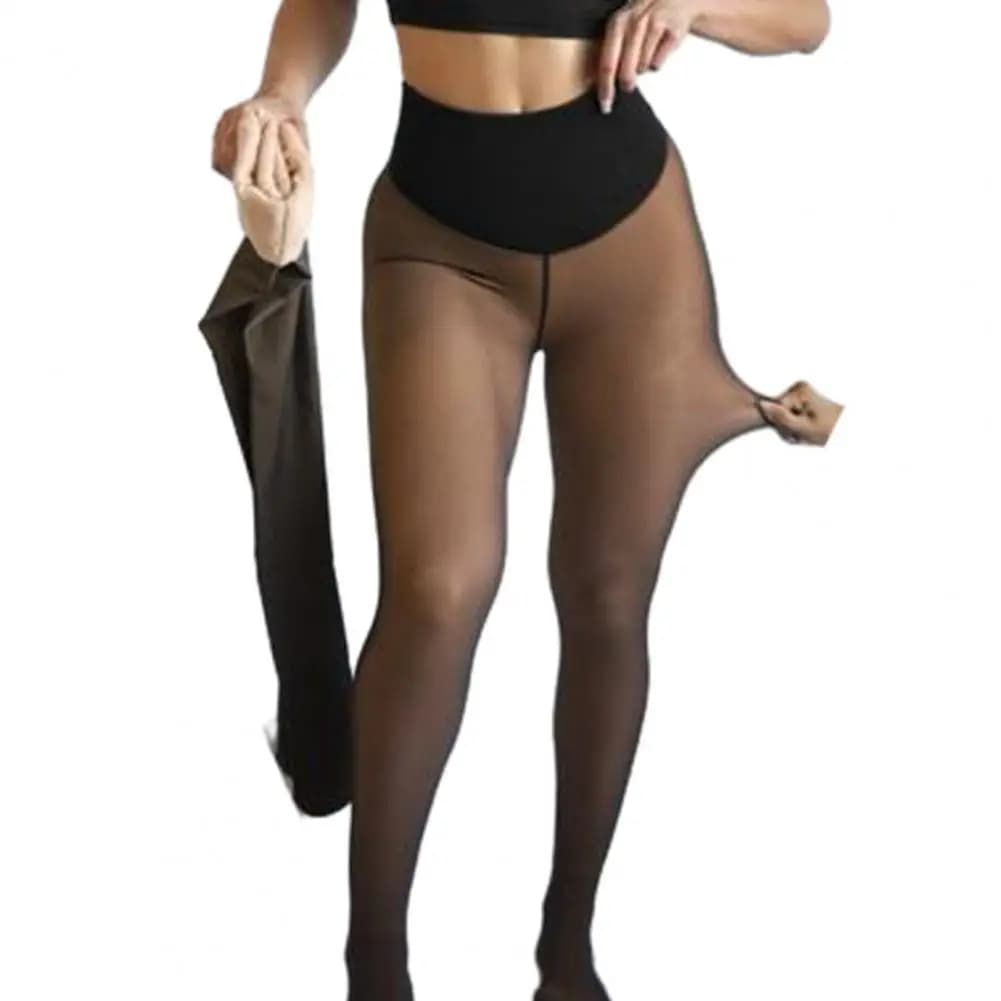 Leggings Termici da Donna Foderati in Pile, Effetto Trasparente, Modellanti e Contenitivi, Ideali per Appuntamenti, Feste e Lavoro