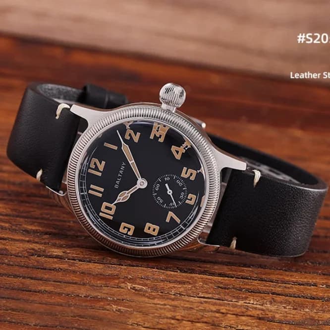 Baltany Orologio automatico da uomo Pilot 38mm Orologio da polso meccanico Sport Zaffiro 100M Impermeabile C3 Luminoso ST1701 Militare