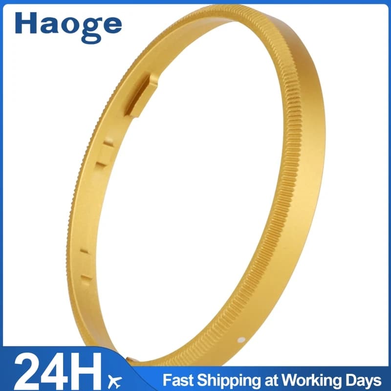 Haoge RRC-GR3Xk Golden Metal Decorate Ring Cap for RICOH GR3X/GRIIIX HDF Camera Replaces GN-2