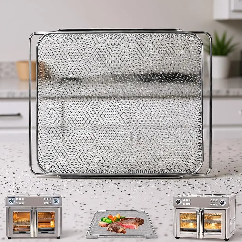 Spare Parts Basket for Air Fryer or Double Zone 360 Oven, 25 QT Air Fryer, Convection Toaster Oven, Steel Net Base 14,1 x 11,8