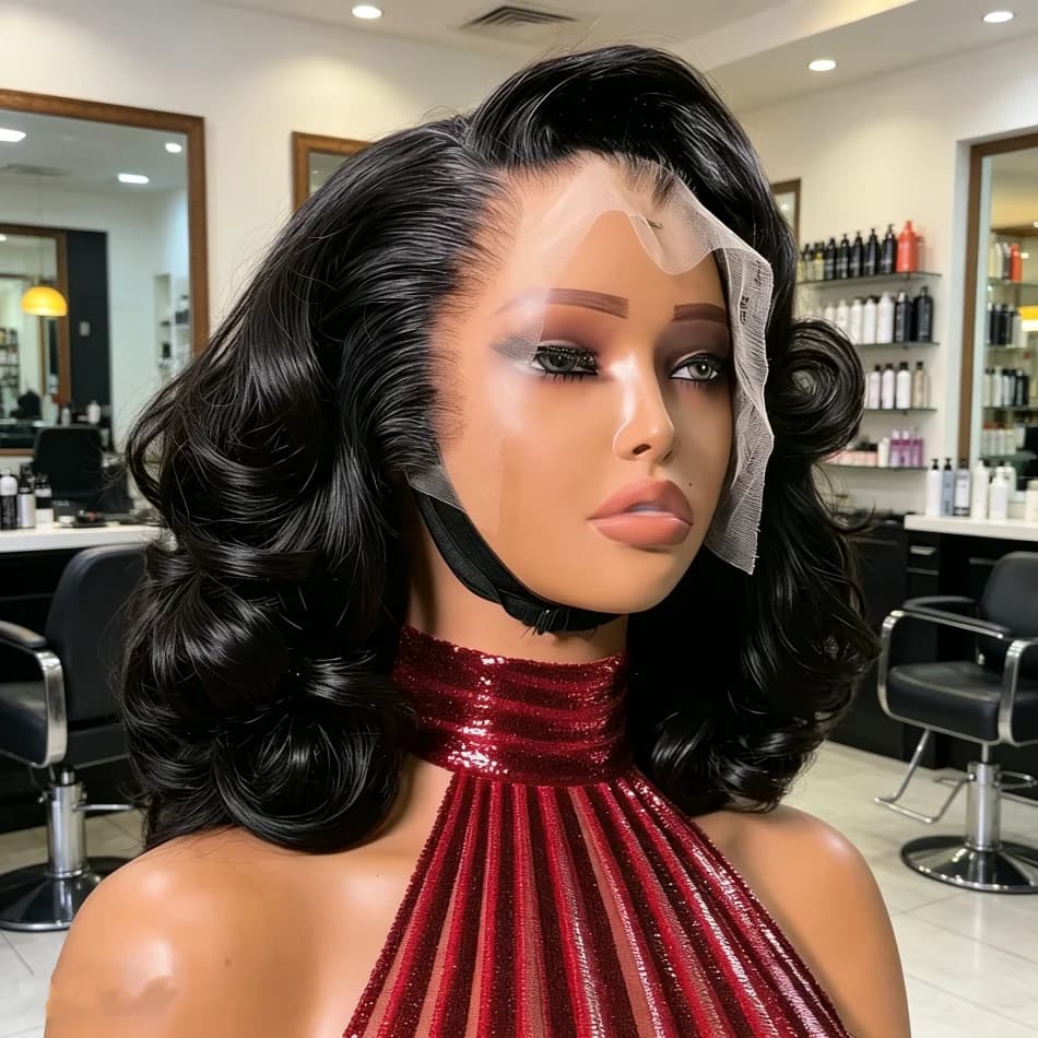 Short Bob Body Water Wave Human Hair Wig 250 Density 13x4 13x6 HD Transparent Lace Frontal 5x5 Glueless Ready Wear Remy Wigs