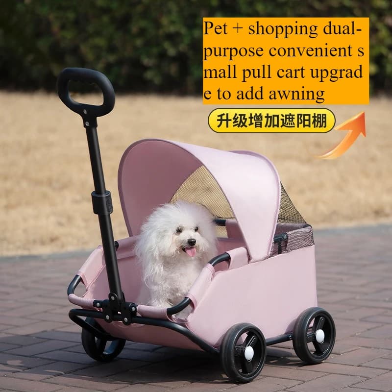 Carrello per Animali Domestici, Passeggino per Cani e Gatti, Carrello Leggero per Cani di Piccola e Media Taglia, Ideale per le Passeggiate