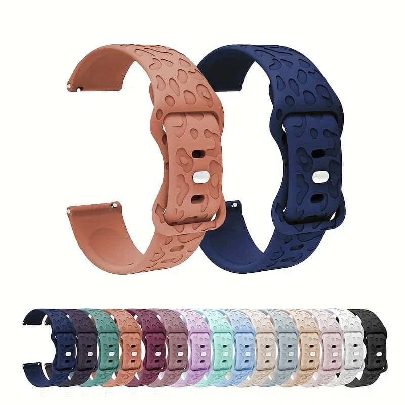 Cinturino leopardato inciso da 20 mm per Samsung Galaxy Watch 7/FE/6/5/5 pro/4/6 braccialetto sportivo classico in silicone per cinturino Huawei GT 4-3-2