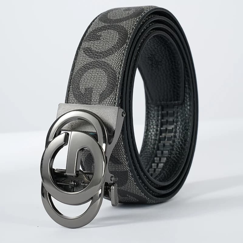 High Quality 3.4cm Leather Men Belt Designer Metal Buckle Business Strap Male Jeans Fashion Accessory
