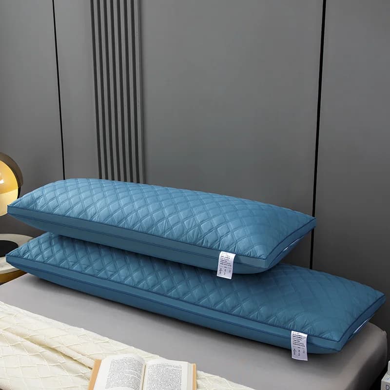 Cuscino Lungo Blu per Casa e Letto, Cuscino per Dormire 48x100/48x120/48x150/48x180cm, Cuscini Doppi, Almohada