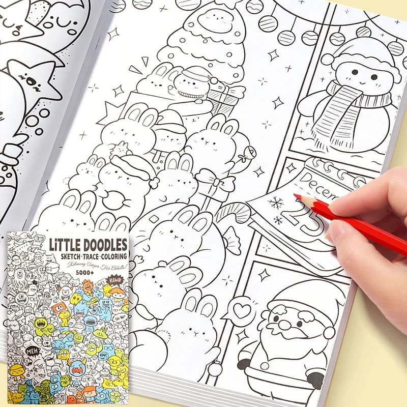 Adult Doodle Drawing Book, Cute Doodle Designs for Sketching, Tracing, and Coloring, Relaxing Art Therapy Supplies, Suitable for Both Art Enthusiasts and Those Seeking Stress Relief