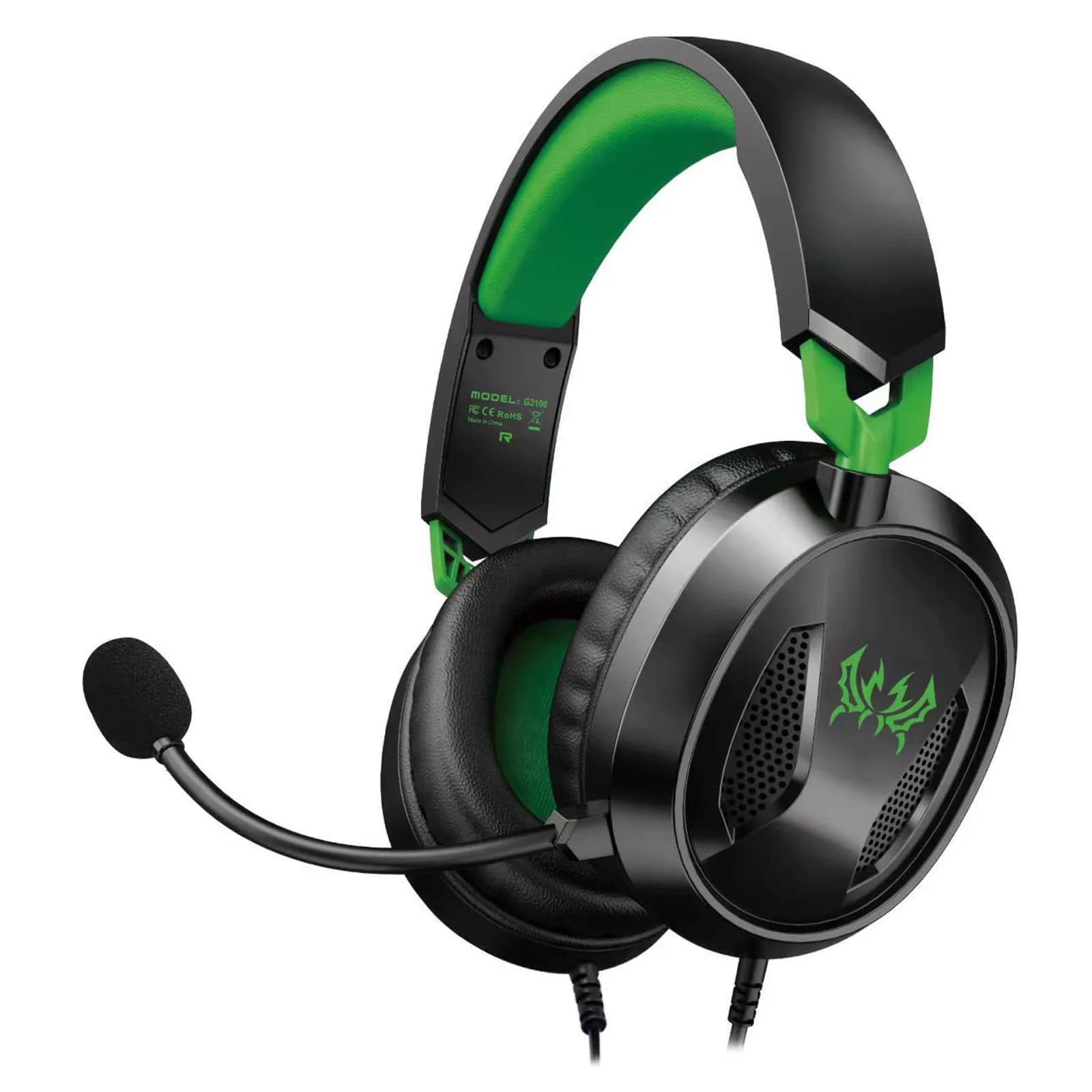 Multifunction wired gaming headphones with microphone, equipped with powerful 40 mm drivers, optimized for gaming and pop music