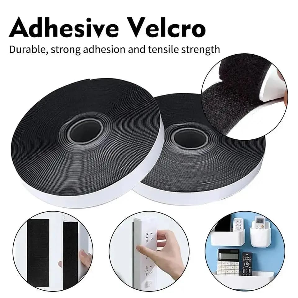 1Meter Black White Strong Self-adhesive Fastener Tape Hook and Loop White Nylon Sticker With Strong Glue 20/25/30/50MM