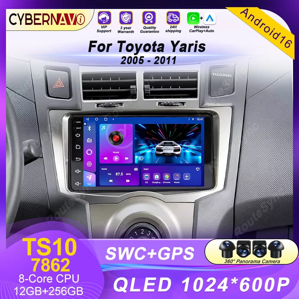 7 inch Android Car Radio GPS Player For Toyota Yaris 2005 2006 2007 2008 2009 2010 2011 Stereo CarPlay Autoradio Video Bluetooth