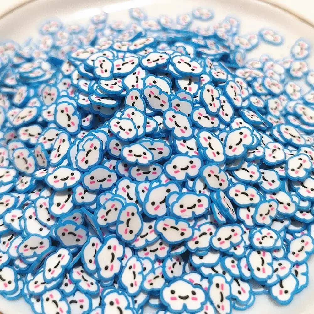 20g Smiley Cloud Polymer Hot Soft Clay Sprinkles for Nails Art Craft Slices Slime Accessories DIY Making Phone Case Decor