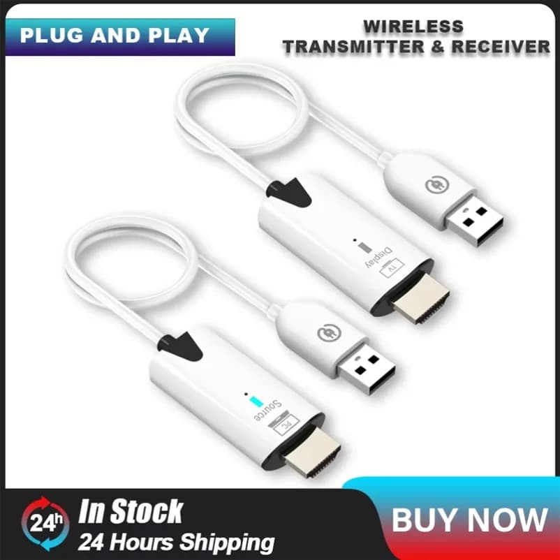 Trasmettitore e Ricevitore Video Wireless HDMI 5.8G 1080P, Dongle per Display, Estensore Wireless, Adattatore AV per PC e Laptop su TV