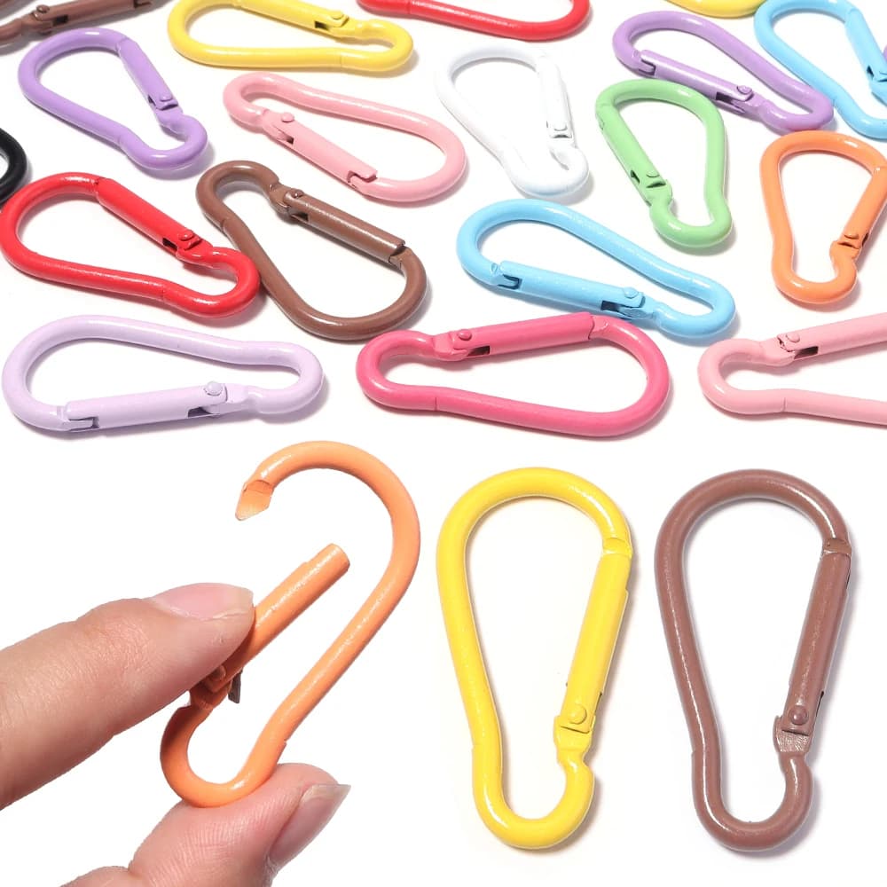 10pcs Aluminum Gourd Shape Spring Clasps Keyring Openable Carabiner Clips Hooks For DIY Bag Keychain Dog Chains Jewelry Making