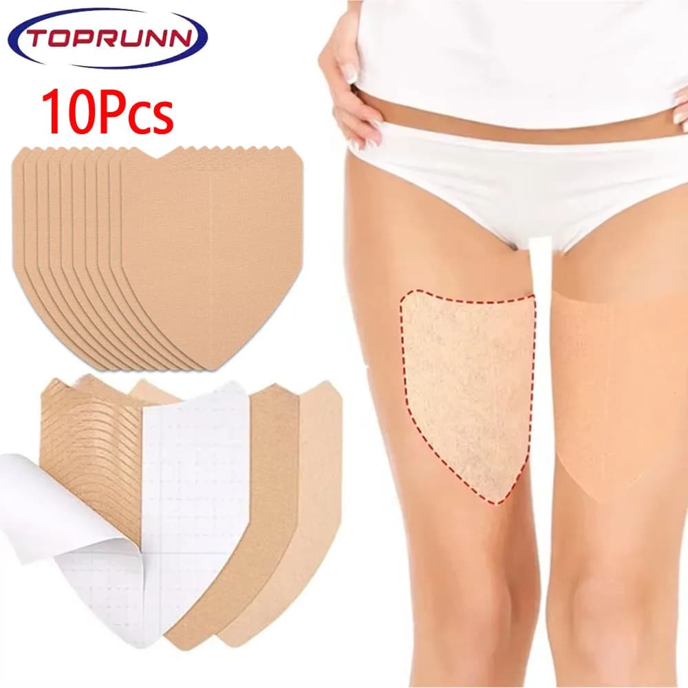 10PC Thigh Inner Anti Chafing Stickers,Invisible Thigh Anti Friction Pads,Anti-Chafing Skin Sweatproof Skin Protection Patch