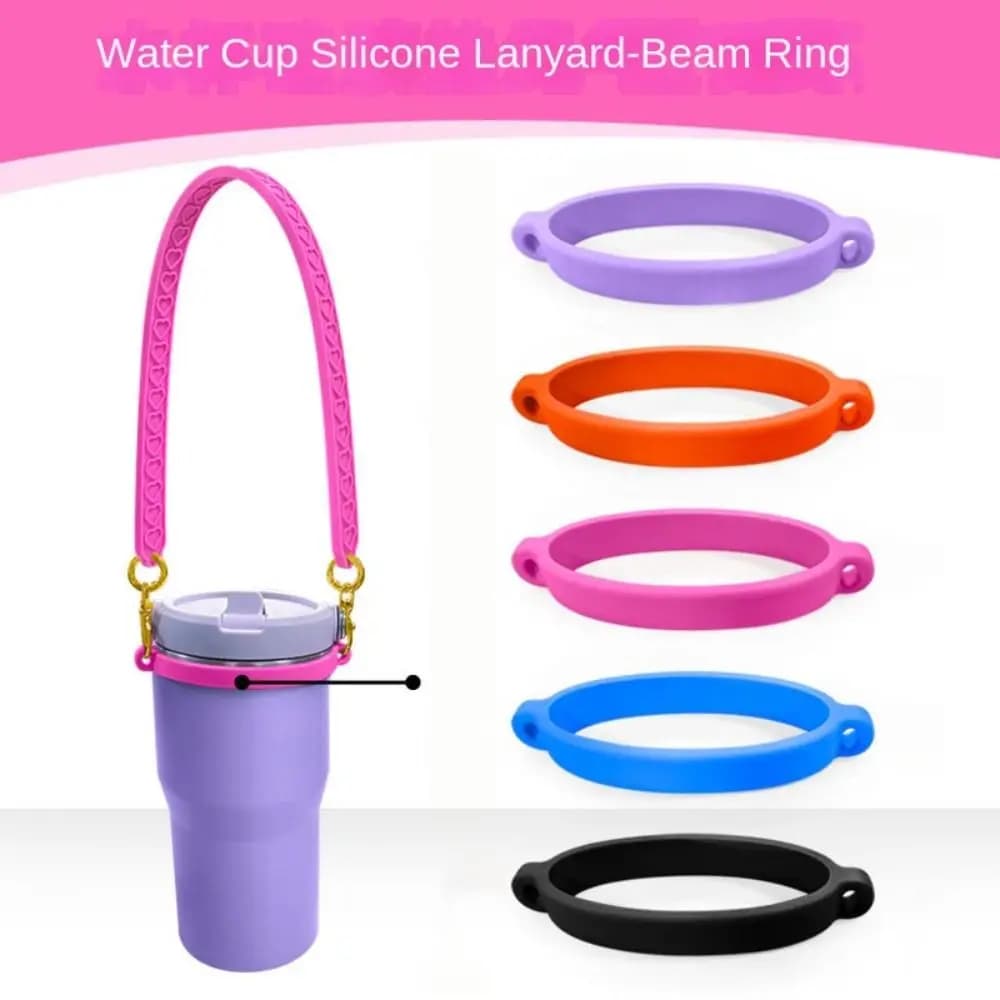 Anello con coulisse in silicone portatile Manicotto per bottiglia Anello in silicone fai-da-te Cinghia per tazza d'acqua Maniglia per tazza d'acqua Anello per tazza