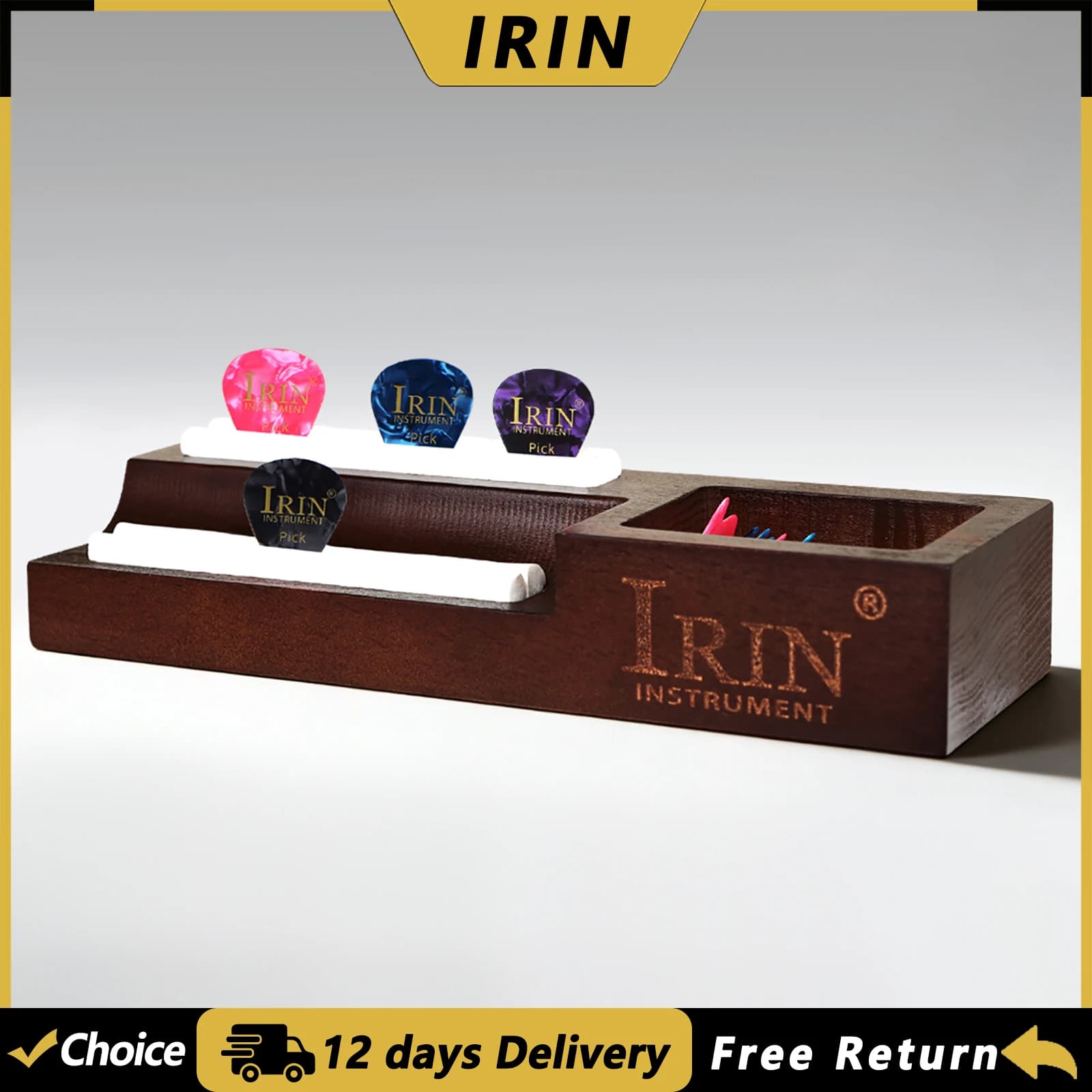 IRIN WPH-3 Guitar Pick Holder Storage Box Oak Wood Pick Case Guitar Picks Storage And Display Guitar Parts & Accessories